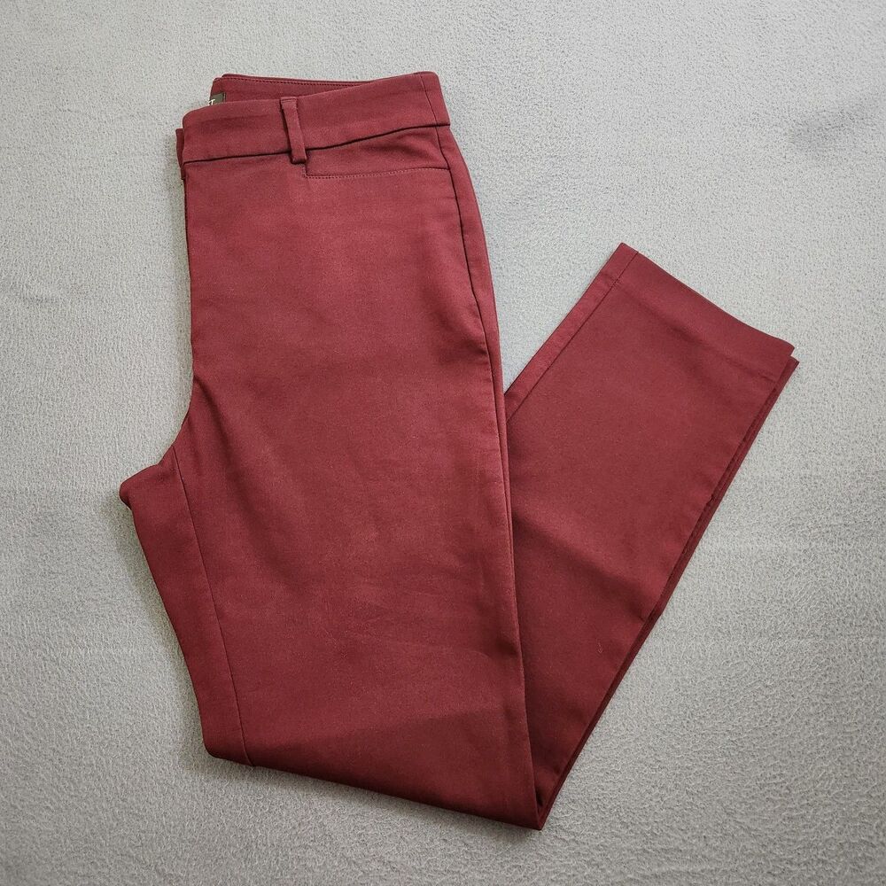 LOFT Women 6 Burgundy Mid Rise Curvy Skinny Pants